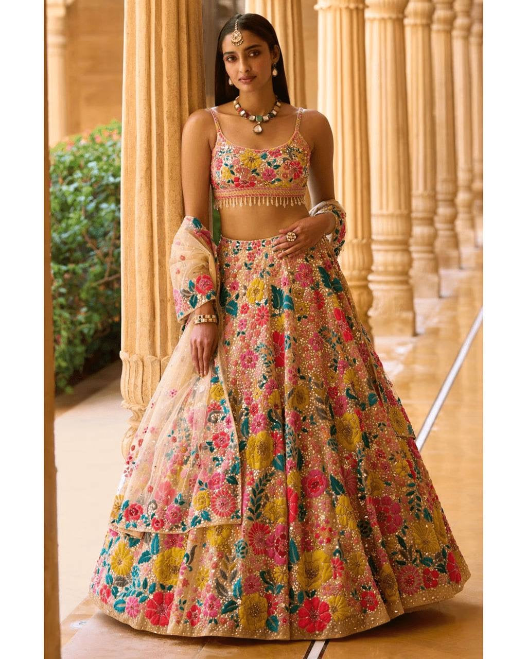 Floral dual shade lehenga