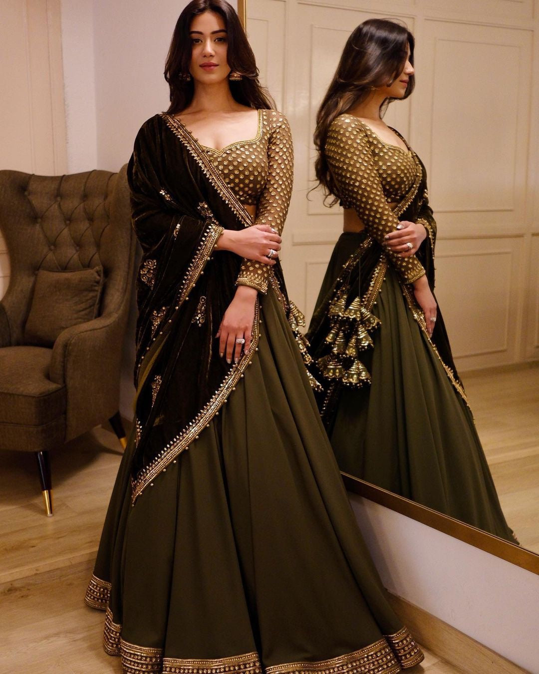 Make Wedding Special In Silk Designer Green Lehenga Choli