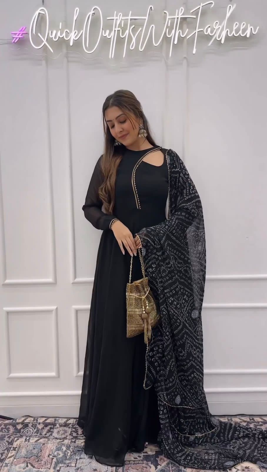 Designer Look Black Color Georgette Base Anarkali Suit