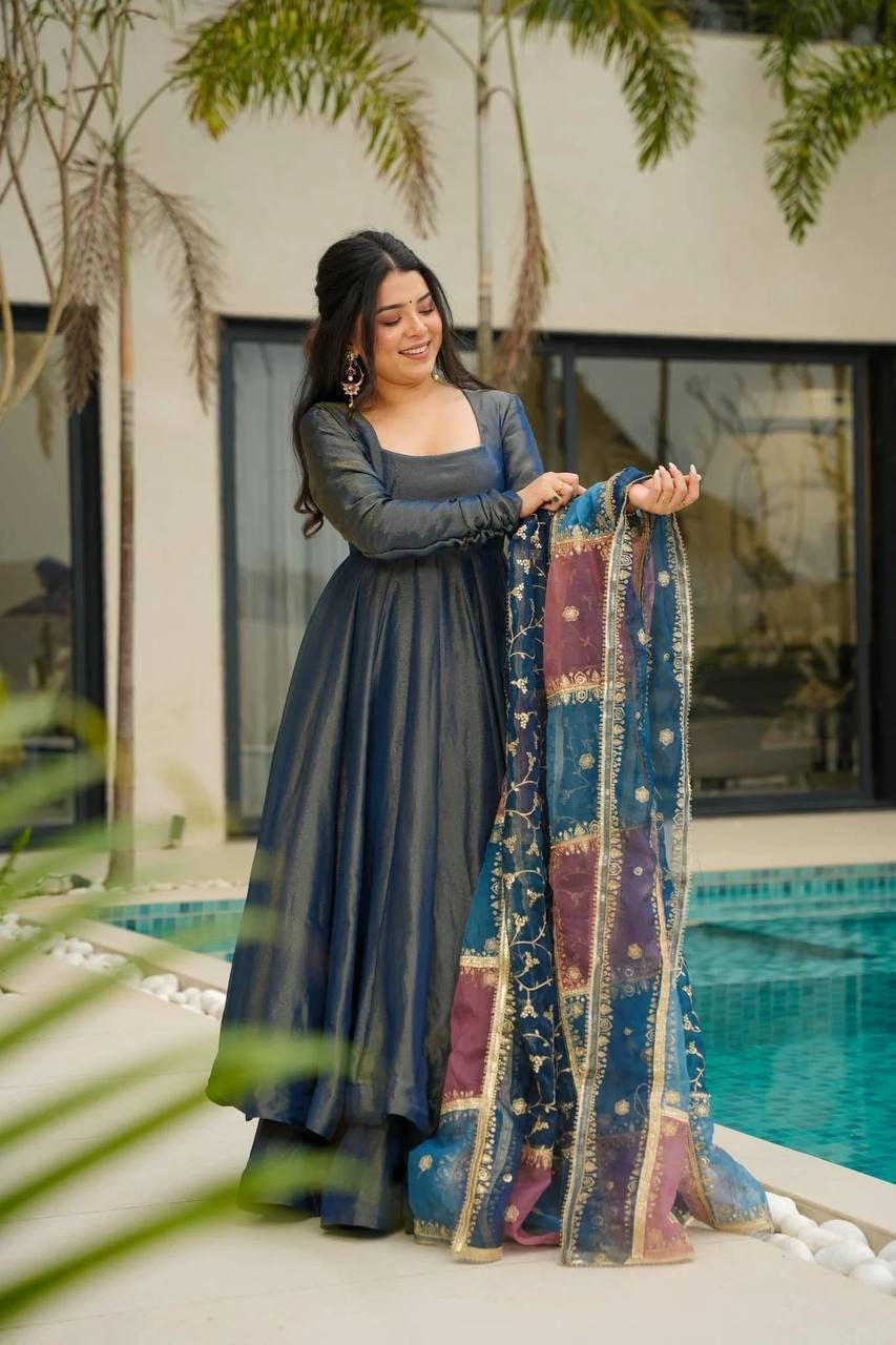 NOOR SERENITY TWILL NET SILK SUIT SET OF 3