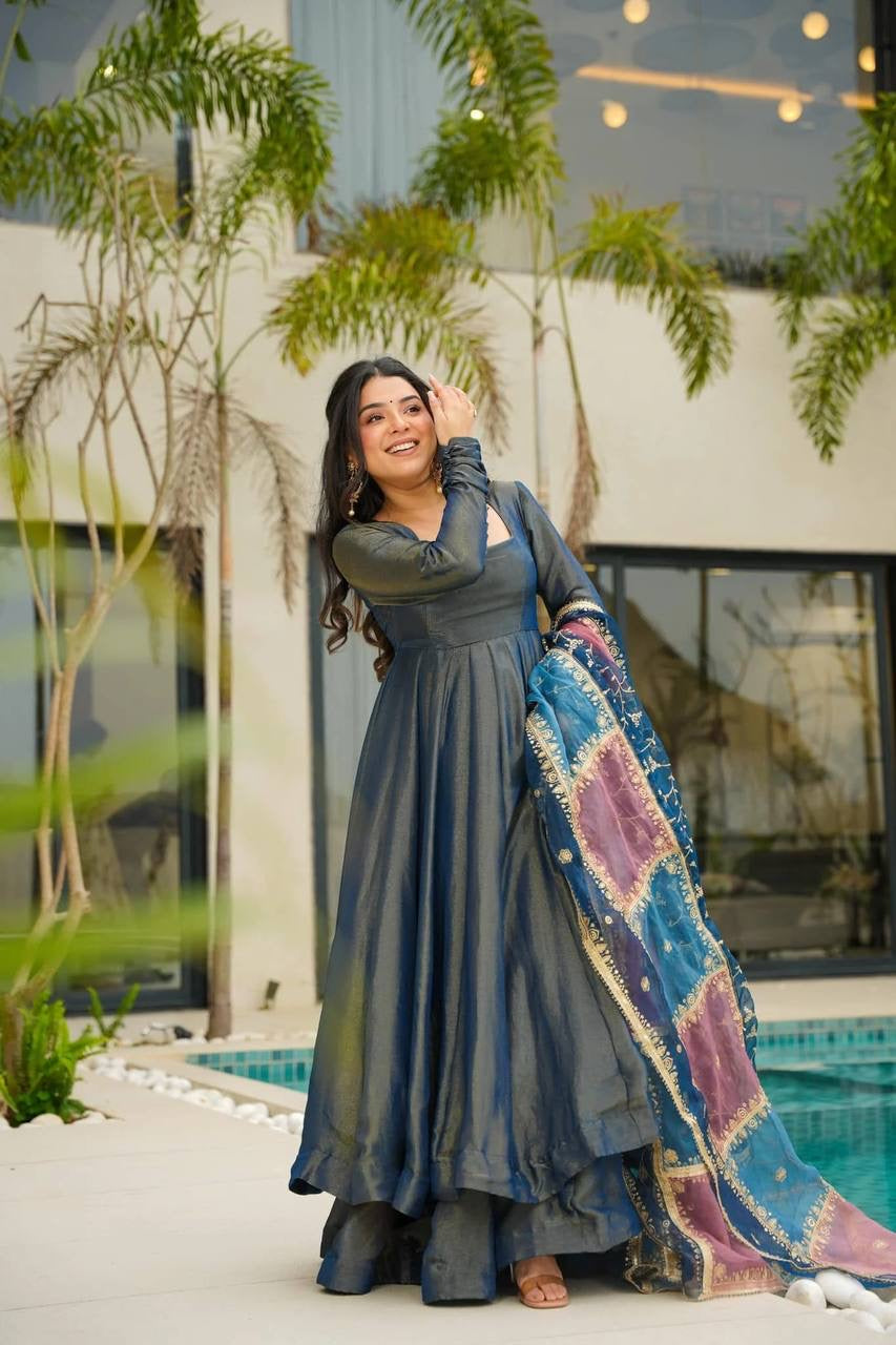 NOOR SERENITY TWILL NET SILK SUIT SET OF 3