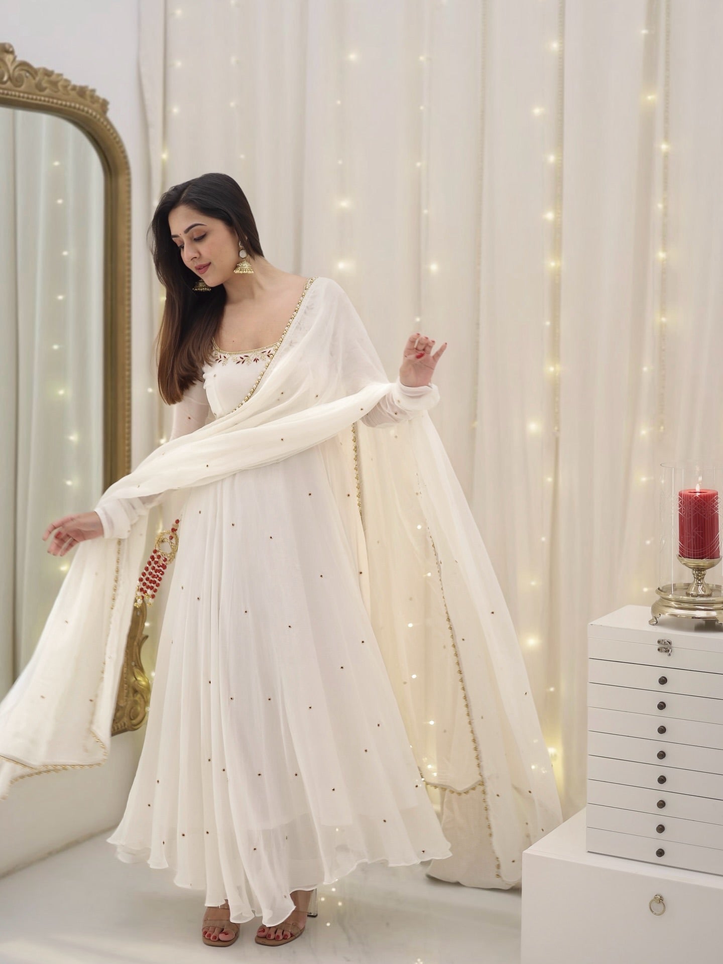HEAVENLY APSARA ANARKALI SUIT SET OF 3