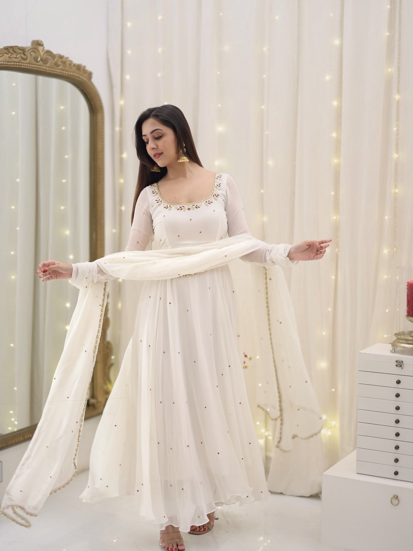 HEAVENLY APSARA ANARKALI SUIT SET OF 3