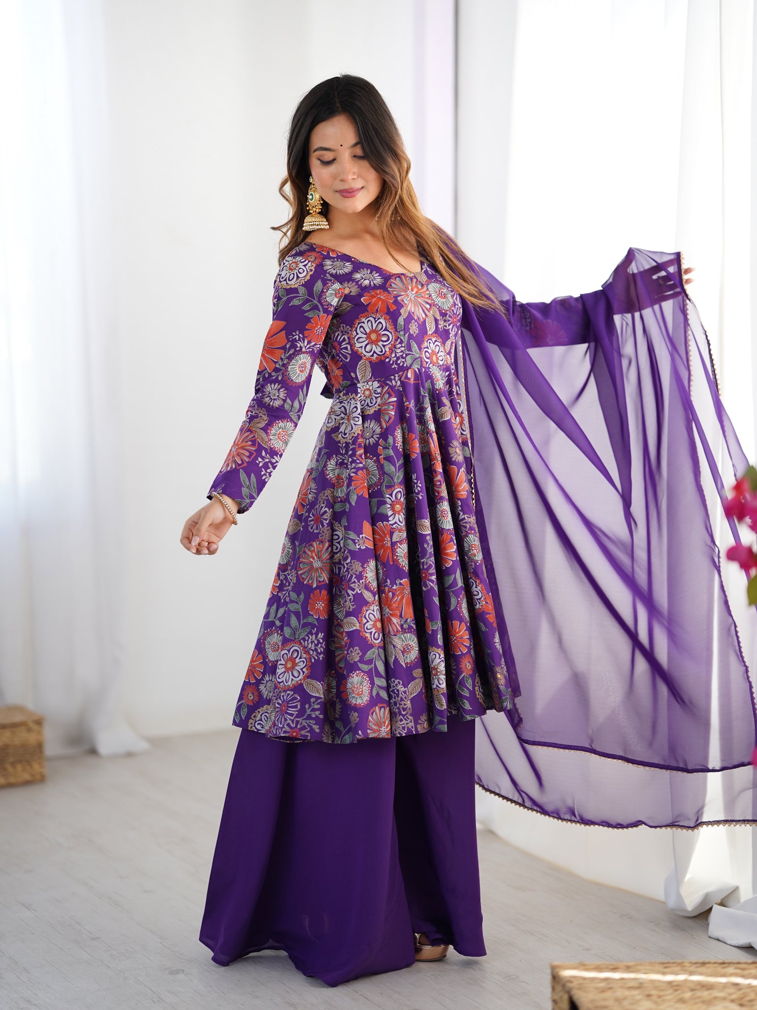 Purple Kediya Suit 