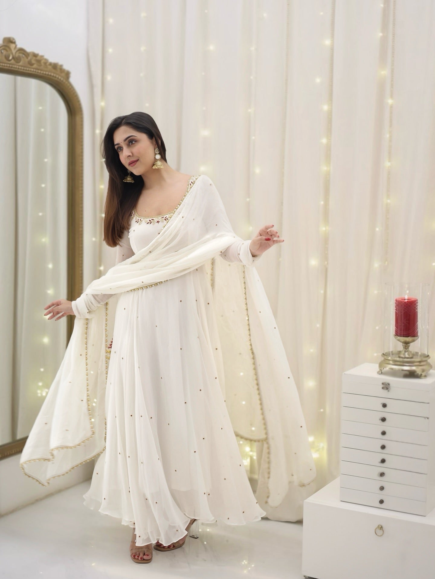 HEAVENLY APSARA ANARKALI SUIT SET OF 3