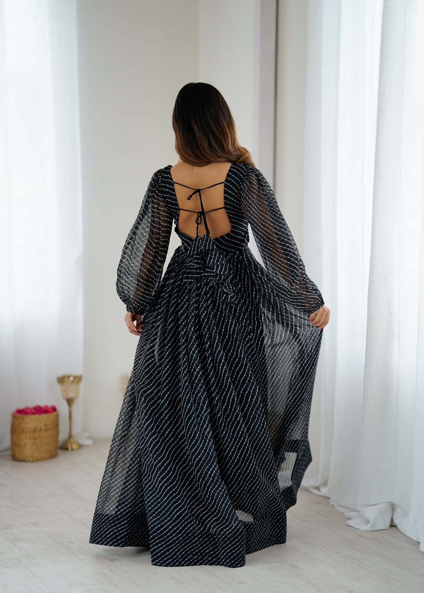 PREMIUM GEORGETTE MAXI WITH DIGITAL PRINT & CHAIN-STITCH WORK
