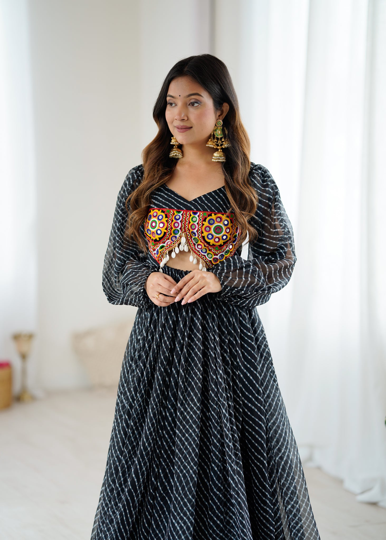 PREMIUM GEORGETTE MAXI WITH DIGITAL PRINT & CHAIN-STITCH WORK