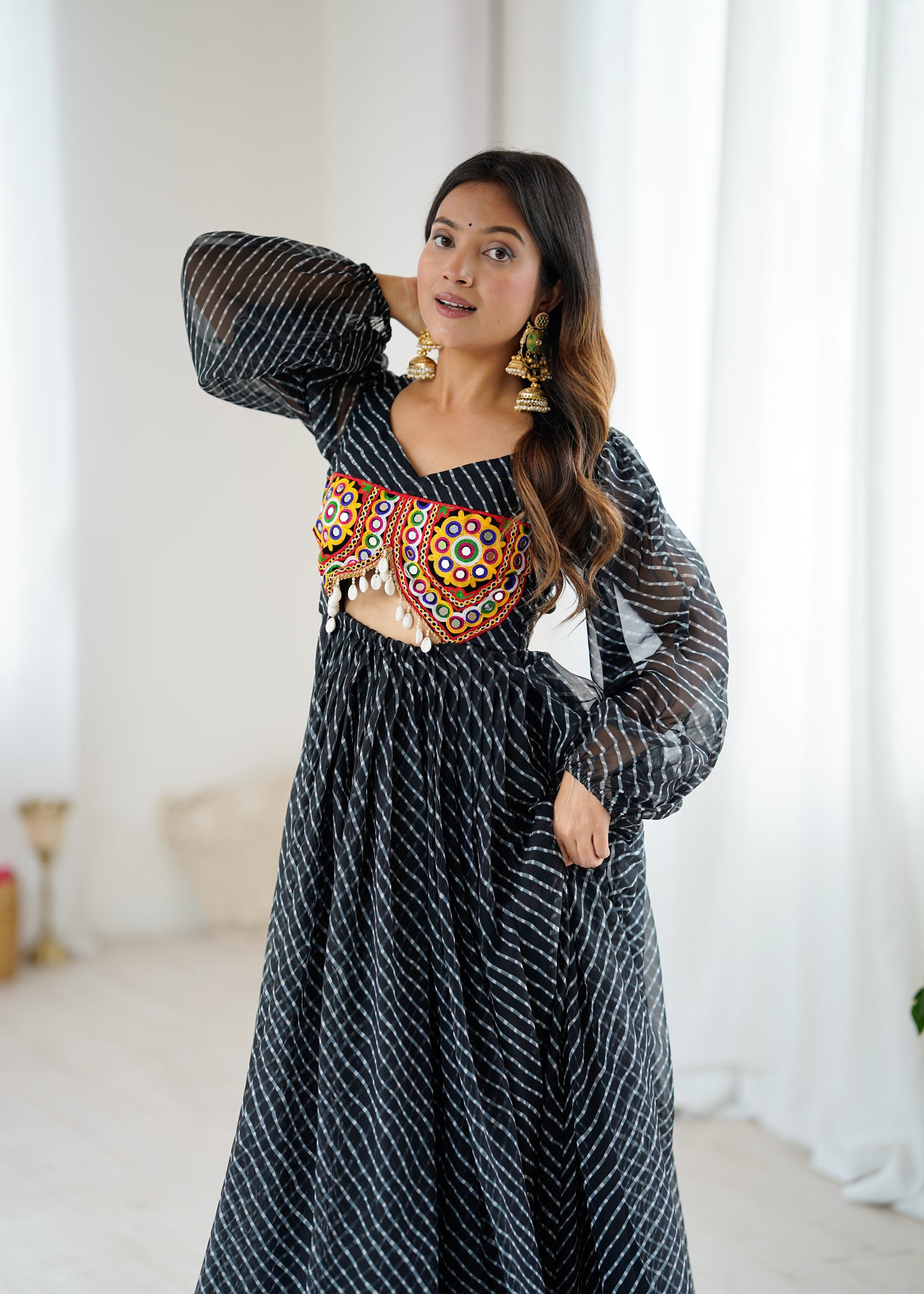 PREMIUM GEORGETTE MAXI WITH DIGITAL PRINT & CHAIN-STITCH WORK