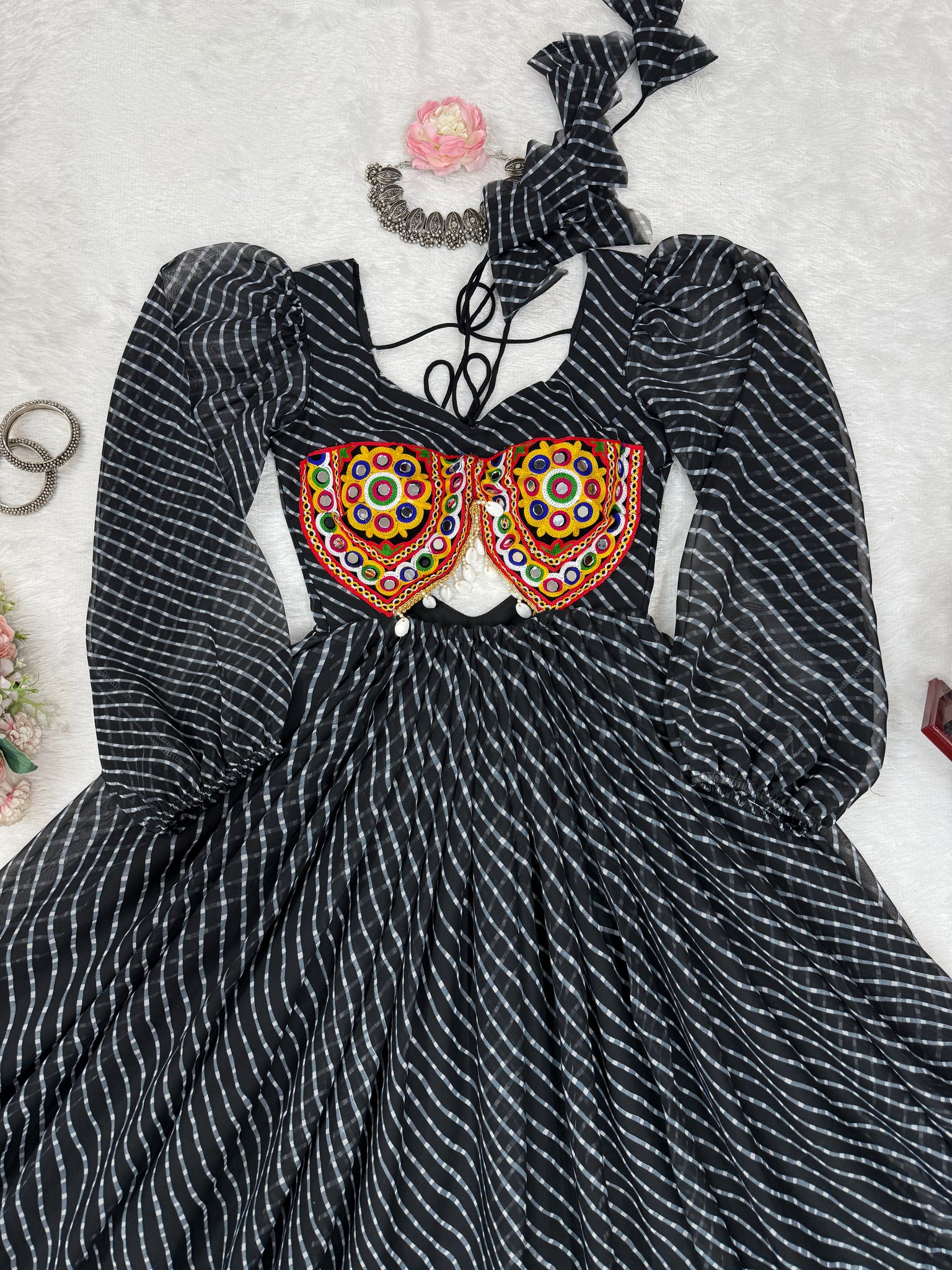 PREMIUM GEORGETTE MAXI WITH DIGITAL PRINT & CHAIN-STITCH WORK