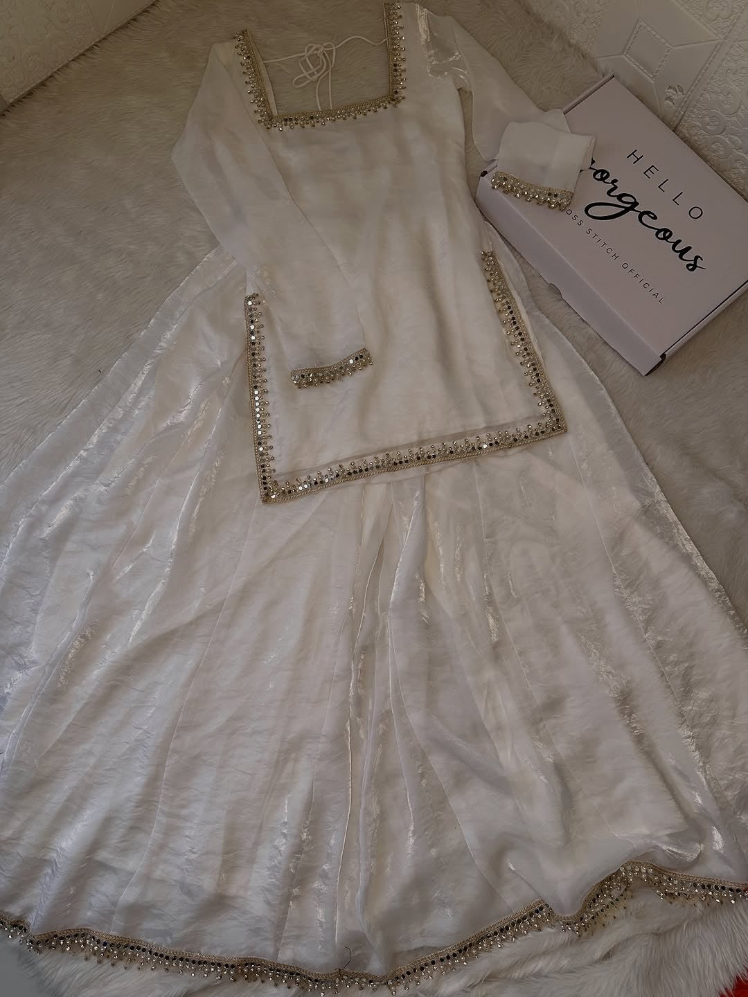 PREMIUM WHITE SHARARA SET FOR FESTIVE & PARTY WEAR
