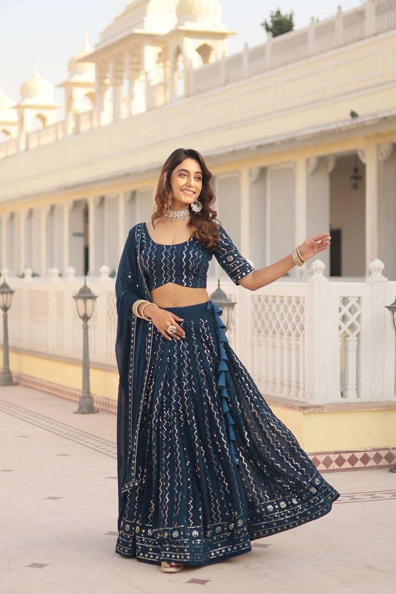 Rama Color Lukhnowi lehenga choli