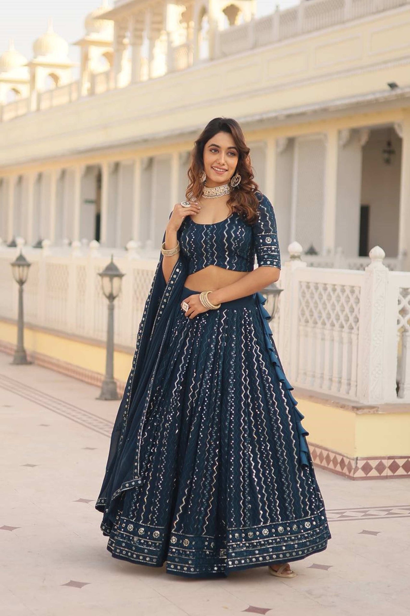 Rama Color Lukhnowi lehenga choli
