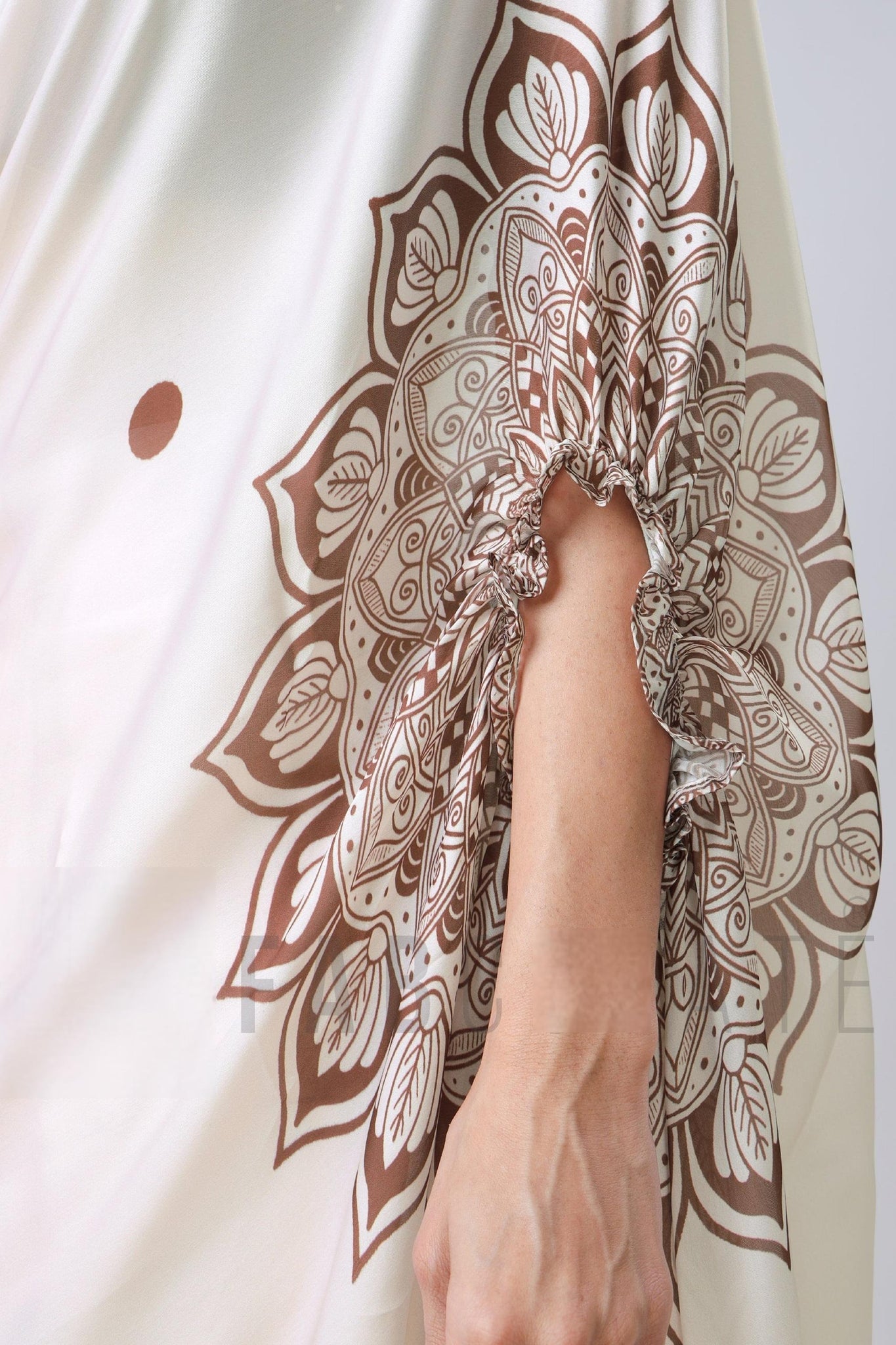 Cream Satin Silk Saree