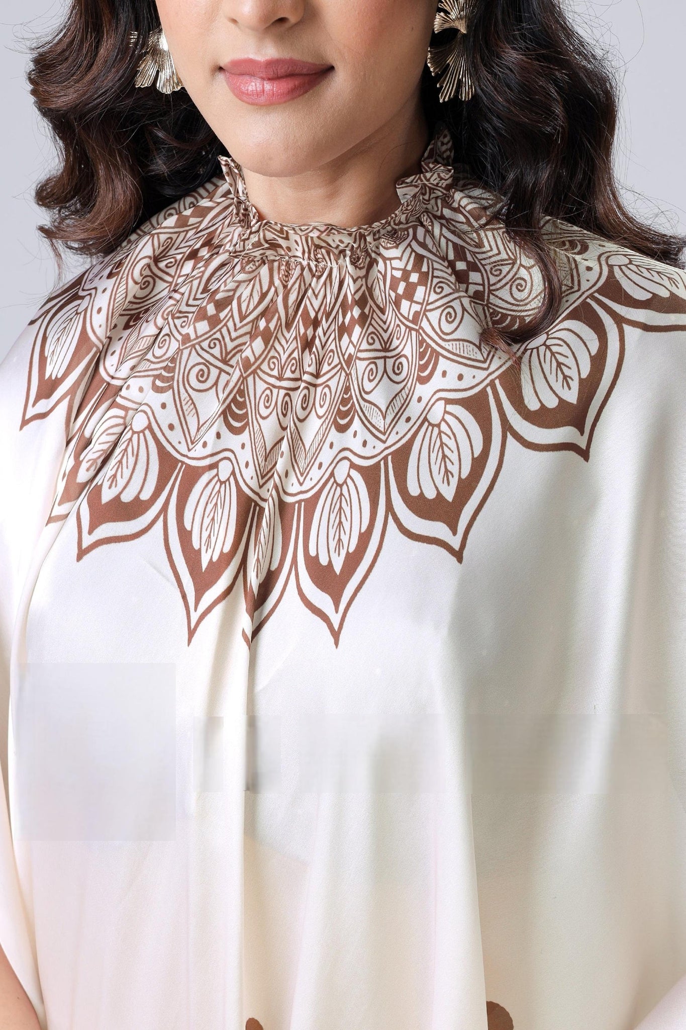 Cream Satin Silk Saree