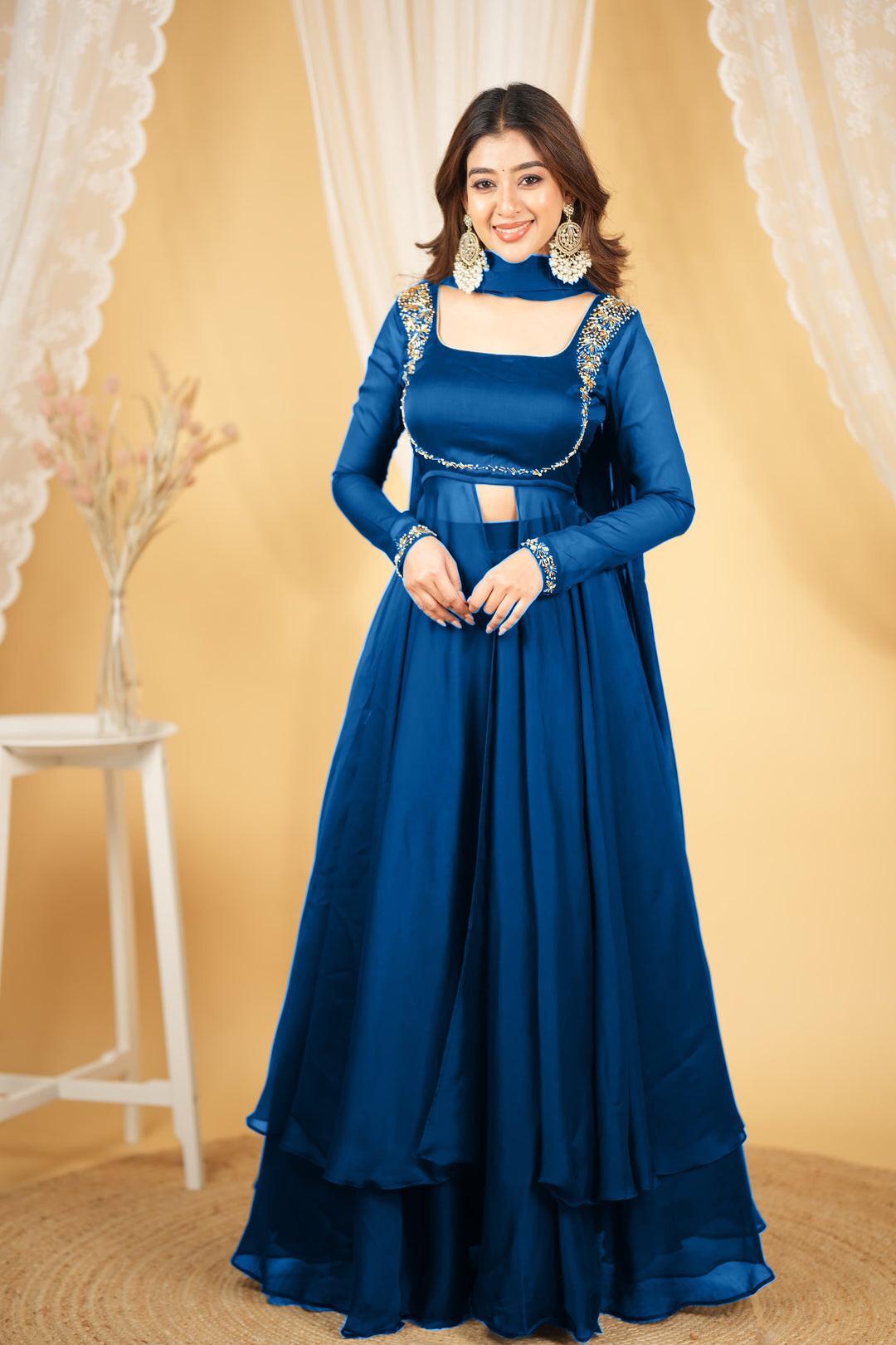 PREMIUM HANDWORK LEHENGA SET IN PURE RANGOLI SILK