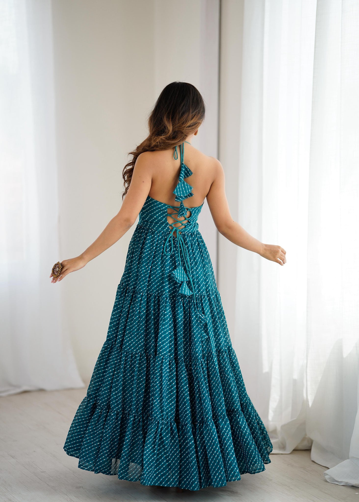 PREMIUM GEORGETTE MAXI WITH DIGITAL PRINT & CHAIN-STITCH WORK