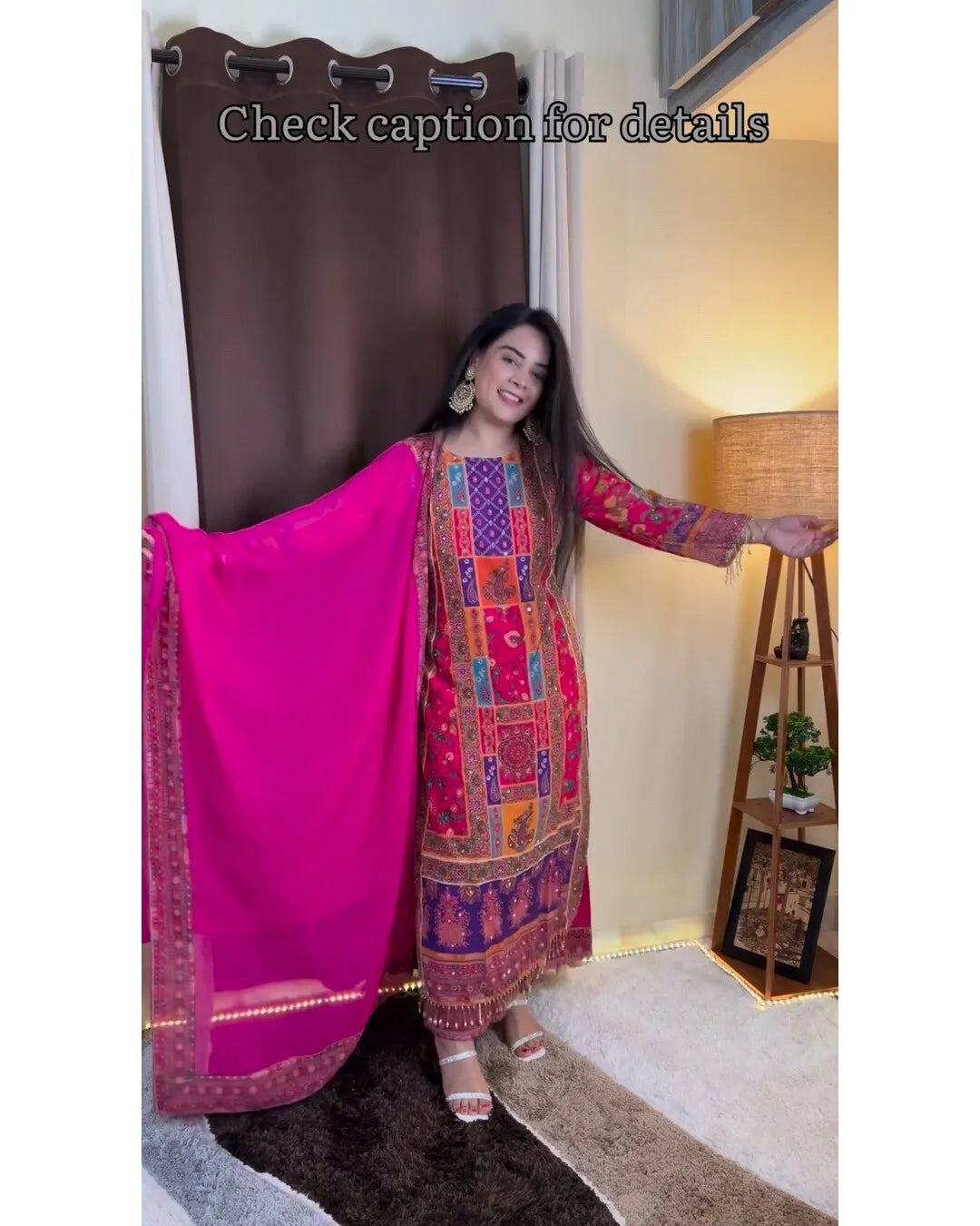 Trendy Multicolor Handwork Pakistani Plazzo Suit