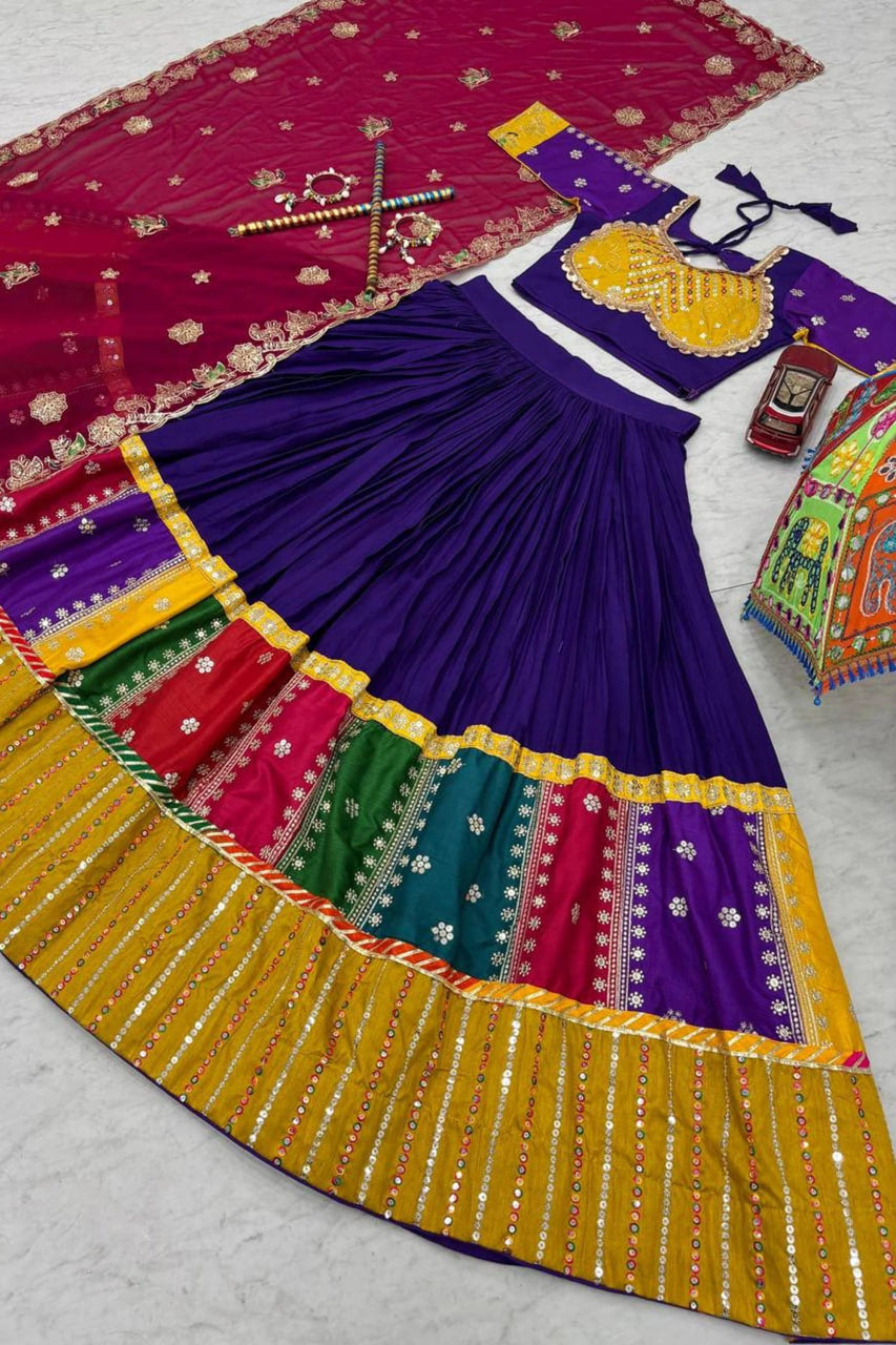 BLUE TRADITIONAL COTTON CHANIYA CHOLI