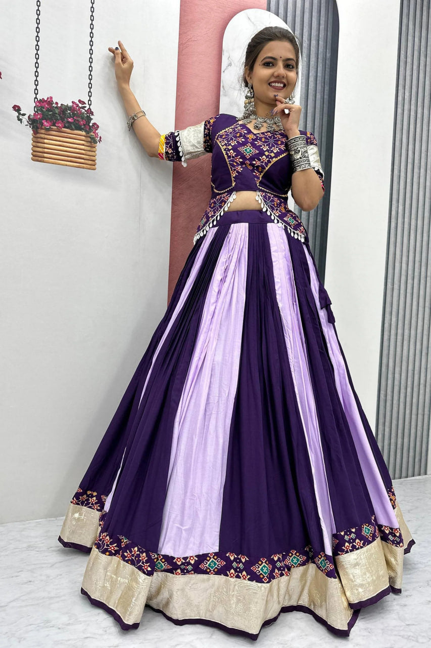 PURPLE TRADITIONAL NAVRATRI CHANIYA CHOLI