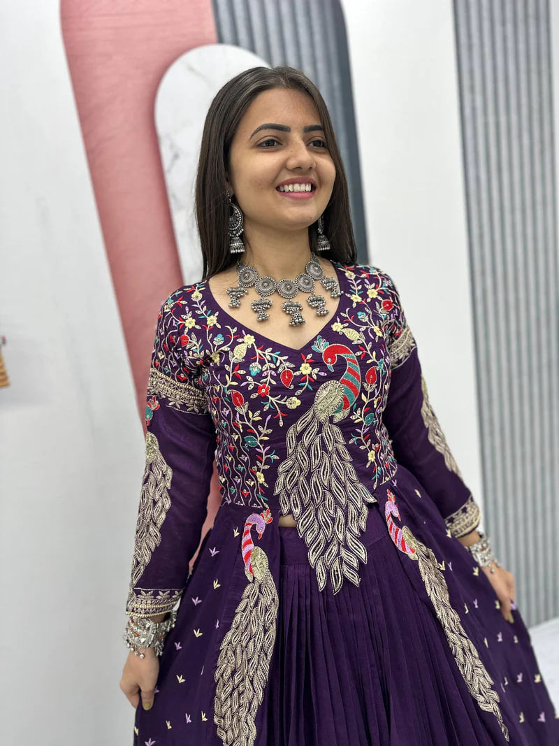 FESTIVAL SPECIAL EMBROIDERED SHRUG STYLE LEHENGA CHOLI