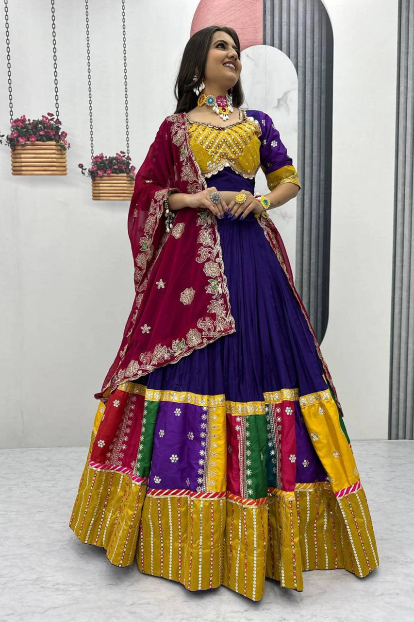 BLUE TRADITIONAL COTTON CHANIYA CHOLI