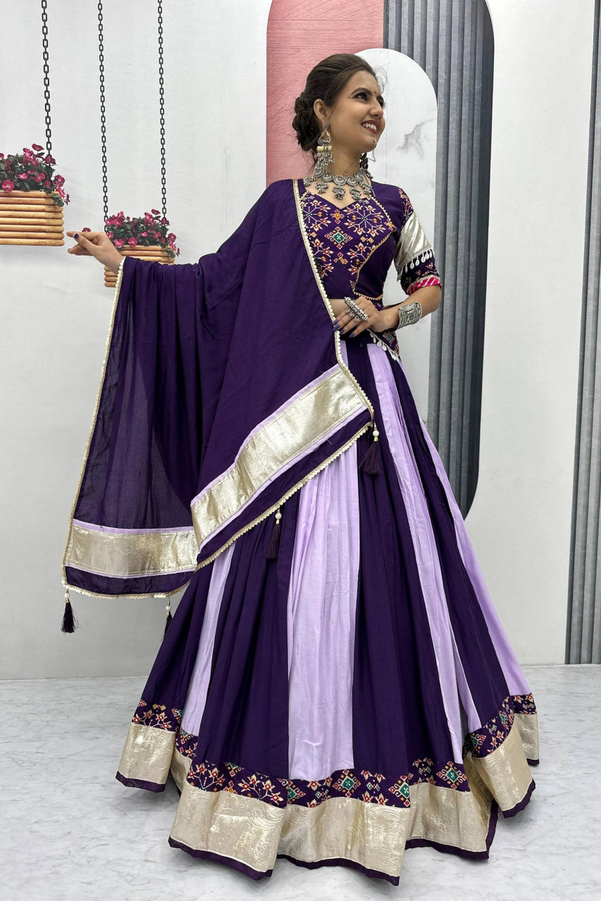PURPLE TRADITIONAL NAVRATRI CHANIYA CHOLI