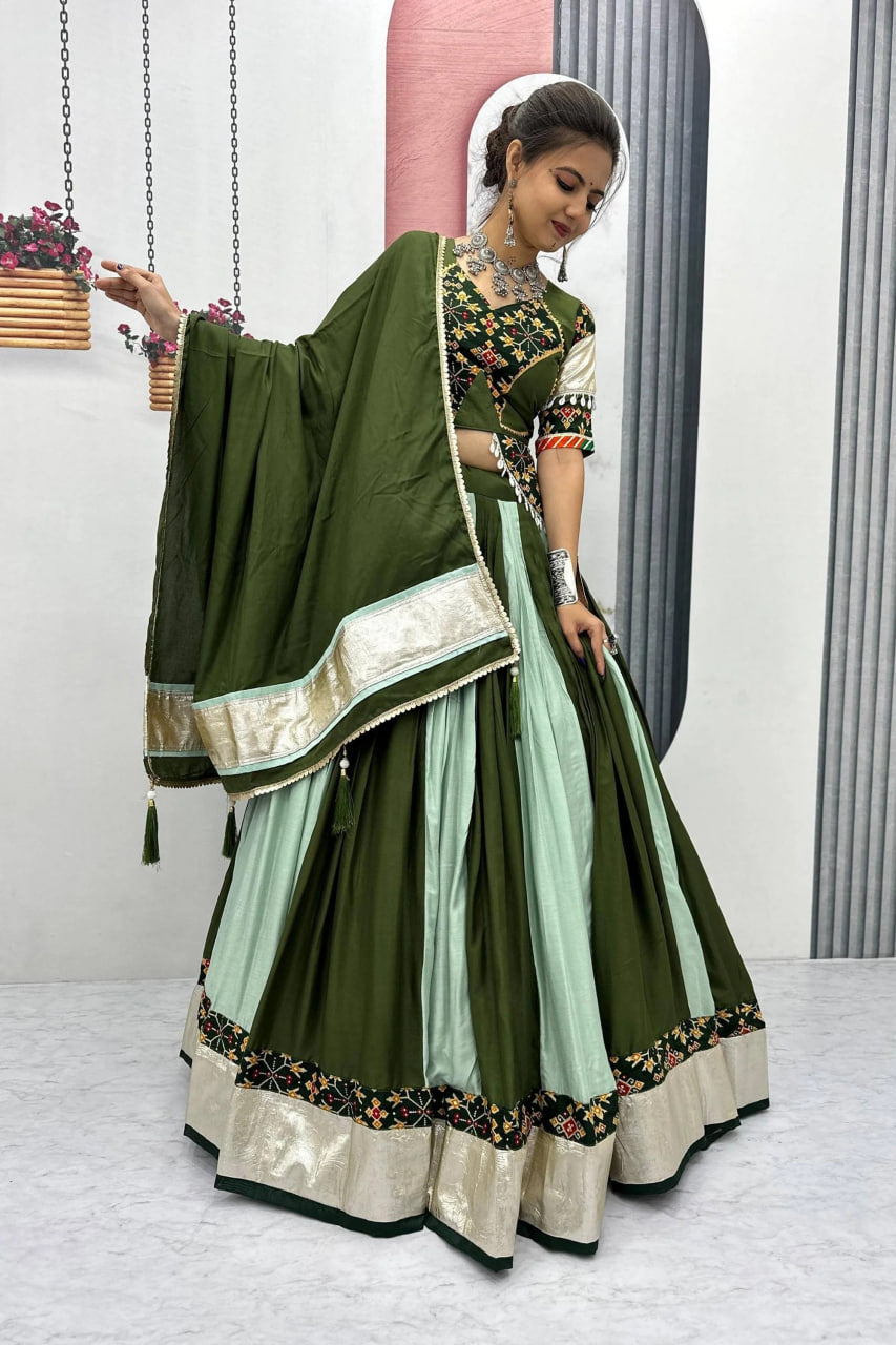 MEHNDI GREEN TRADITIONAL NAVRATRI CHANIYA CHOLI