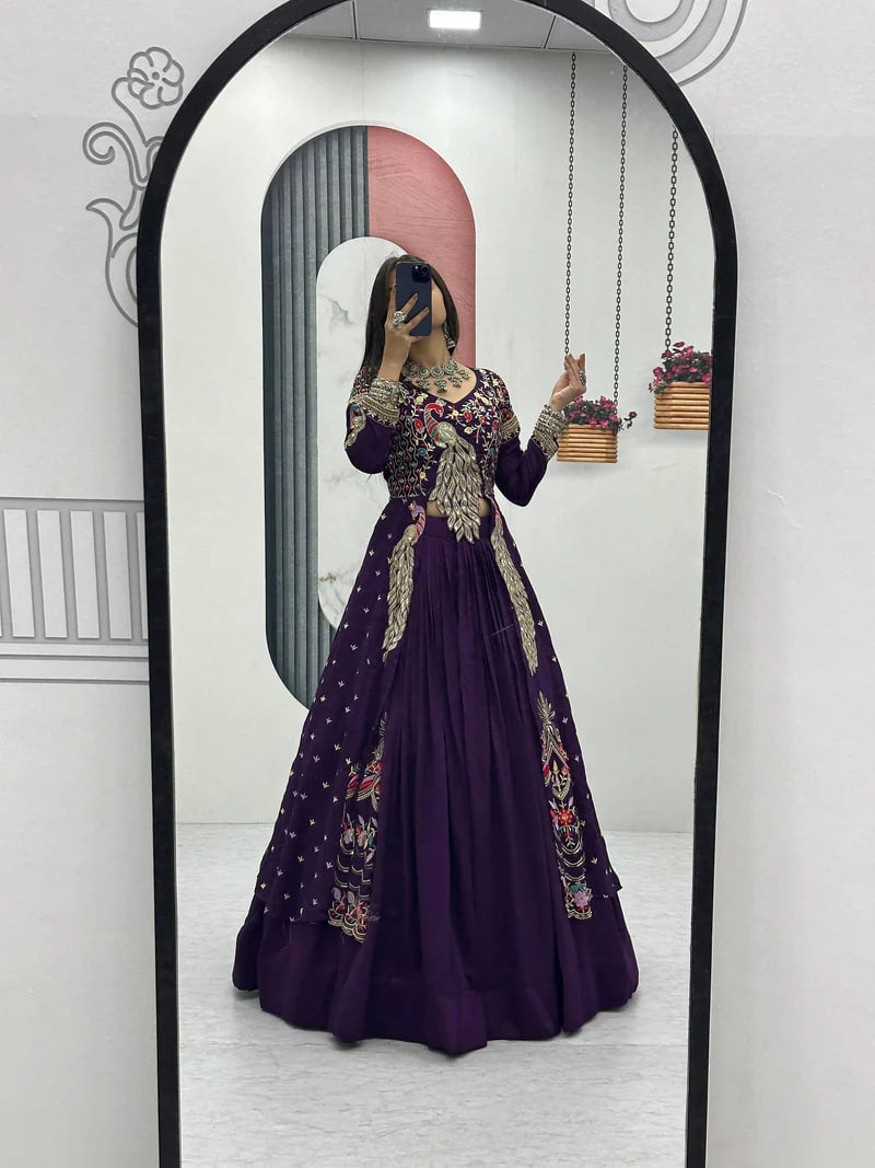 FESTIVAL SPECIAL EMBROIDERED SHRUG STYLE LEHENGA CHOLI