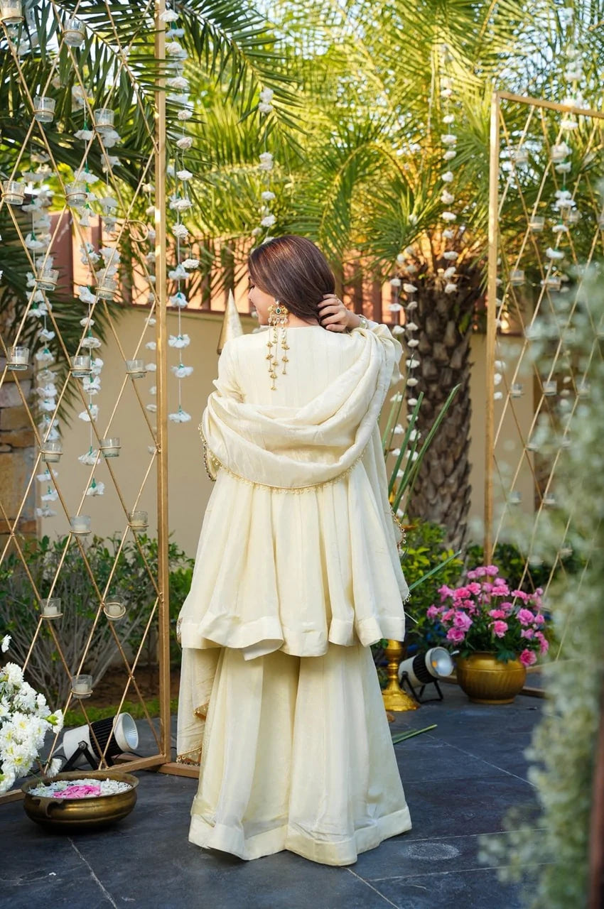 IVORY SHISHMAHAL PALAZZO SUIT