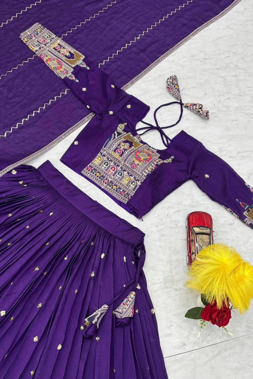 ROYAL BLUE VICHITRA LEHENGA CHOLI SET