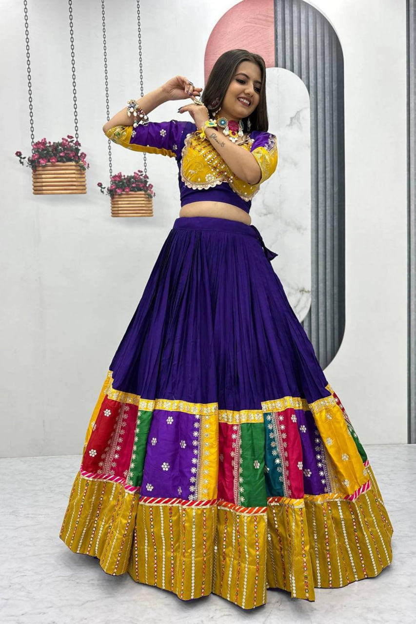 BLUE TRADITIONAL COTTON CHANIYA CHOLI