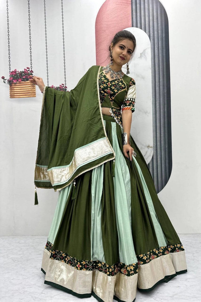 MEHNDI GREEN TRADITIONAL NAVRATRI CHANIYA CHOLI