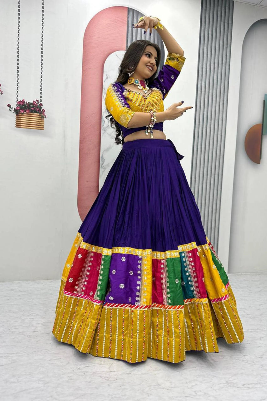 BLUE TRADITIONAL COTTON CHANIYA CHOLI