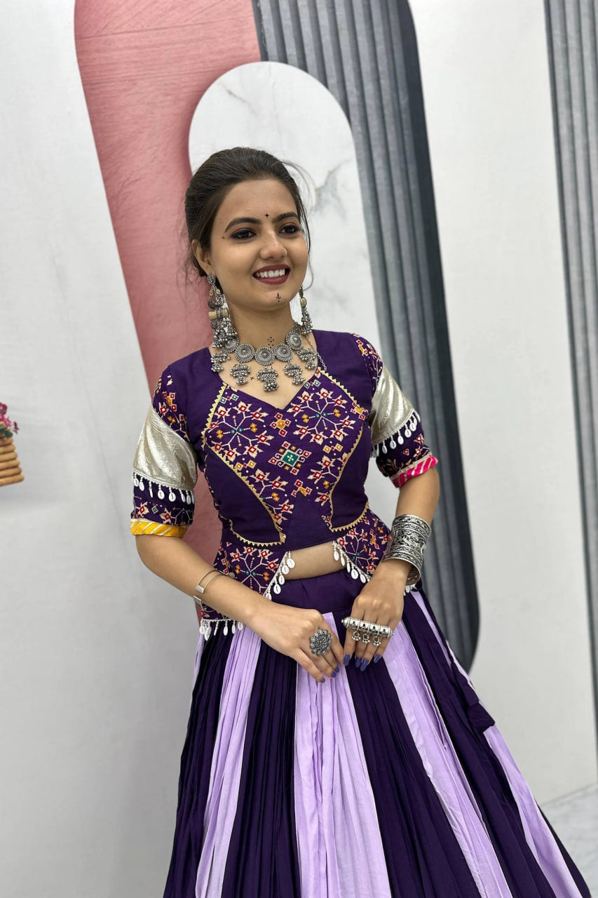 PURPLE TRADITIONAL NAVRATRI CHANIYA CHOLI