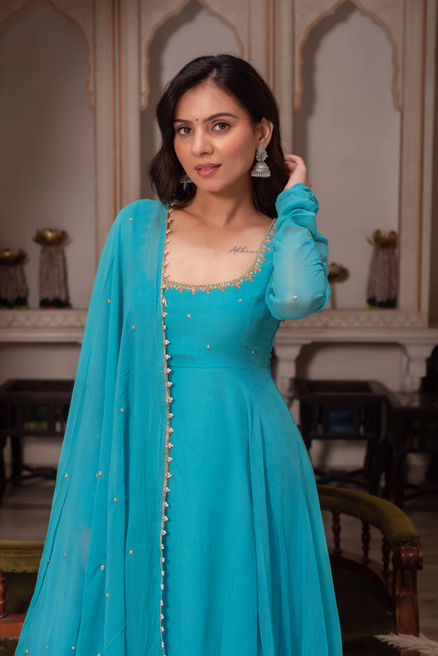 GEORGETTE ANARKALI WITH COTTON LINING – PREMIUM COMFORT & STYLE