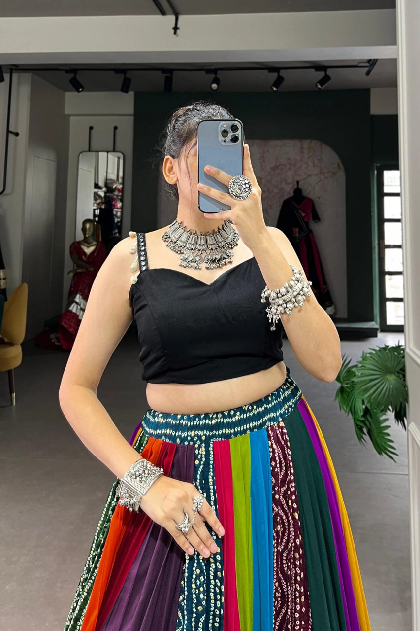 MULTI-COLOR RAINBOW NAVRATRI CHANIYA CHOLI
