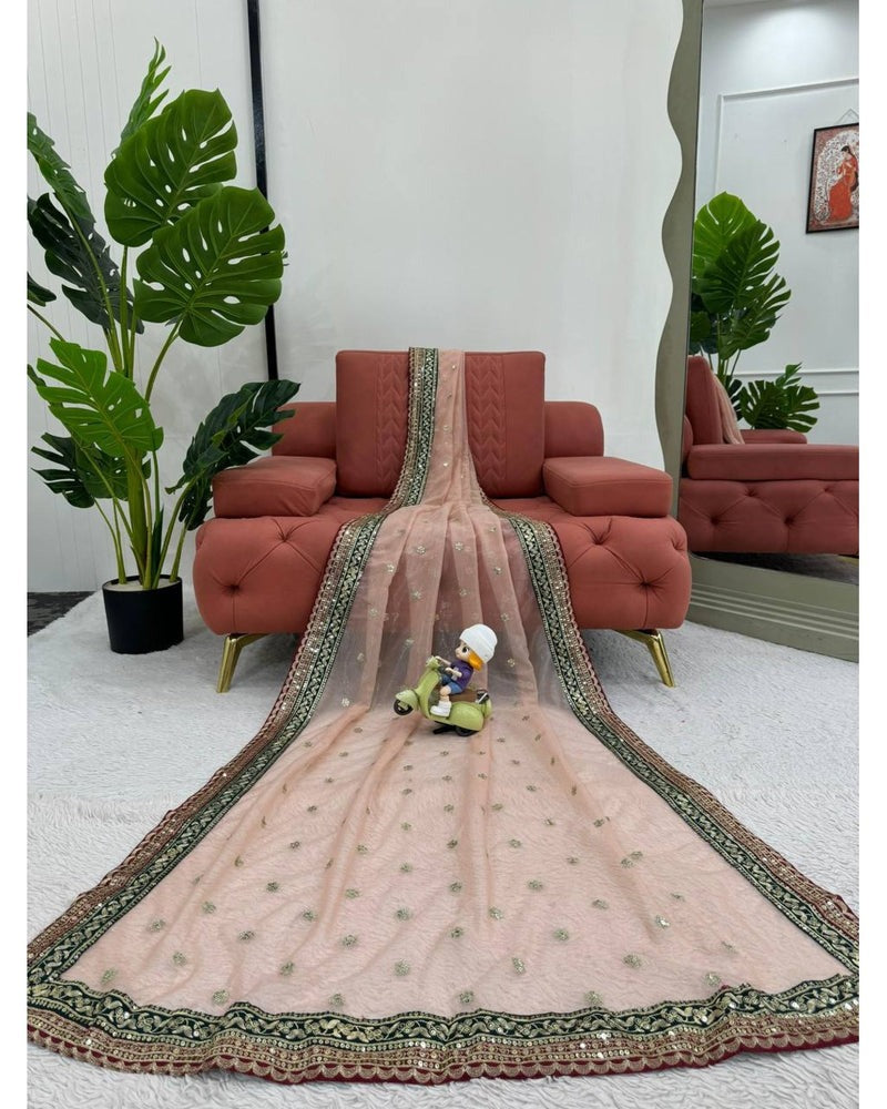 DESIGNER LOOK THREAD & SEQUENCE WORK SAREE 