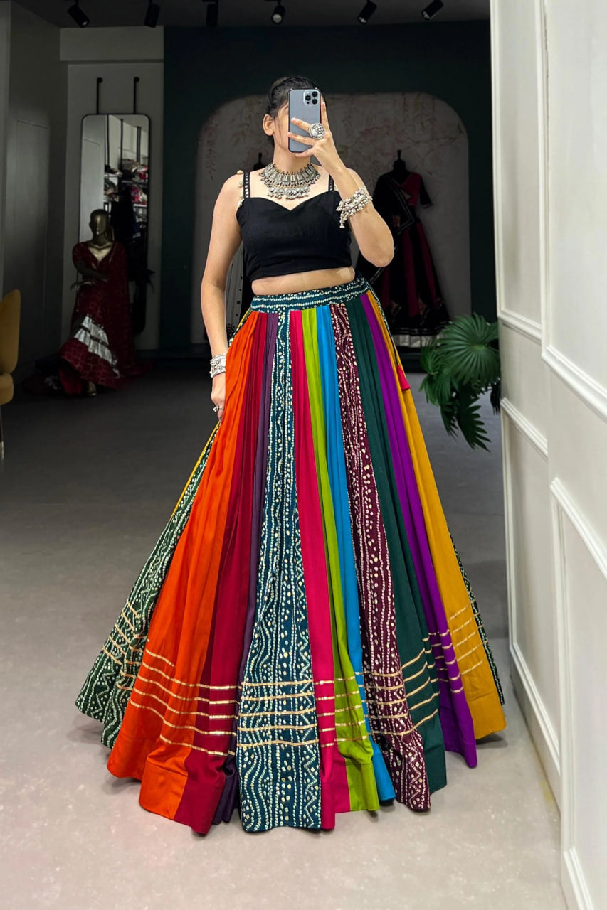 MULTI-COLOR RAINBOW NAVRATRI CHANIYA CHOLI