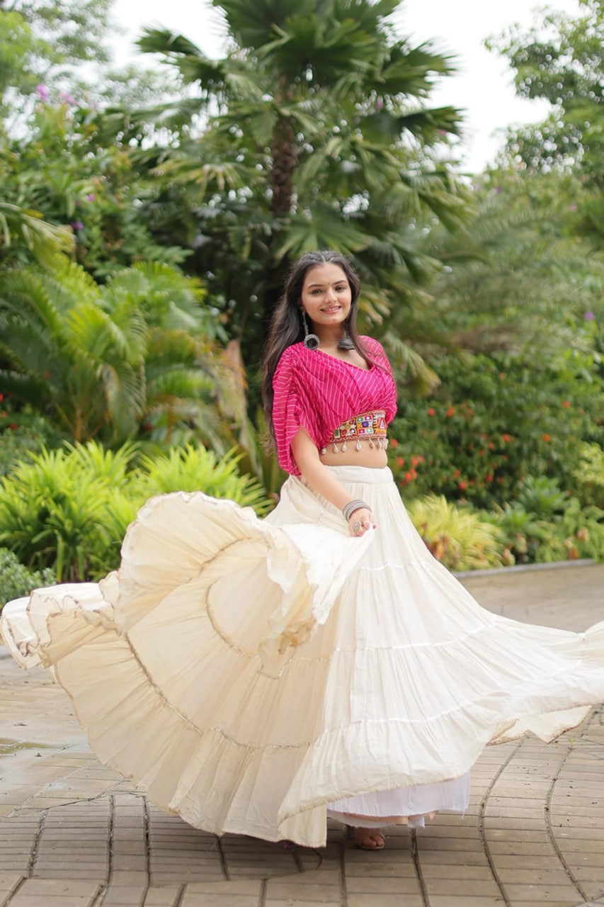 12-METER HUGE FLARED LEHENGA WITH RANI PINK DESIGNER BLOUSE