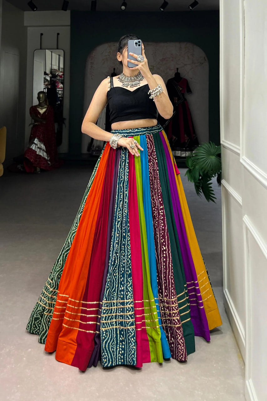 MULTI-COLOR RAINBOW NAVRATRI CHANIYA CHOLI