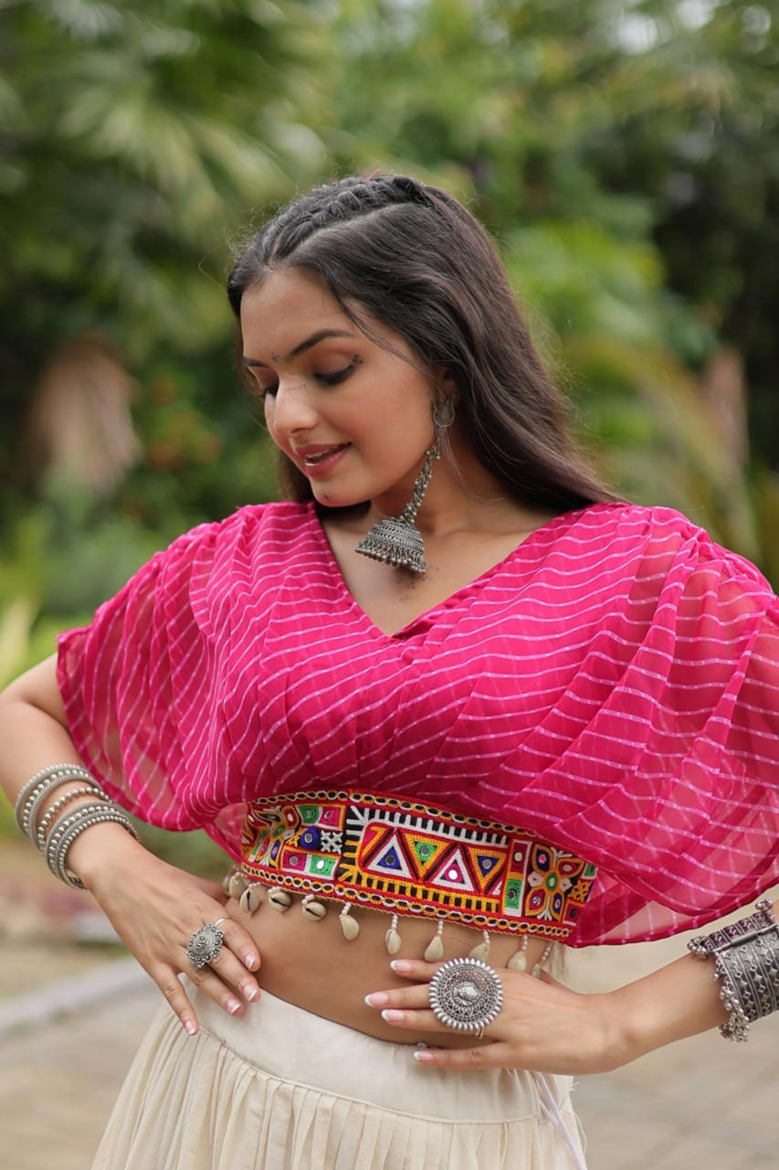 12-METER HUGE FLARED LEHENGA WITH RANI PINK DESIGNER BLOUSE