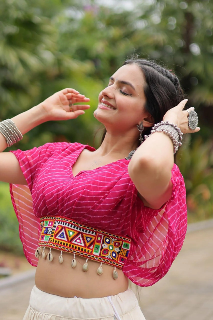 12-METER HUGE FLARED LEHENGA WITH RANI PINK DESIGNER BLOUSE