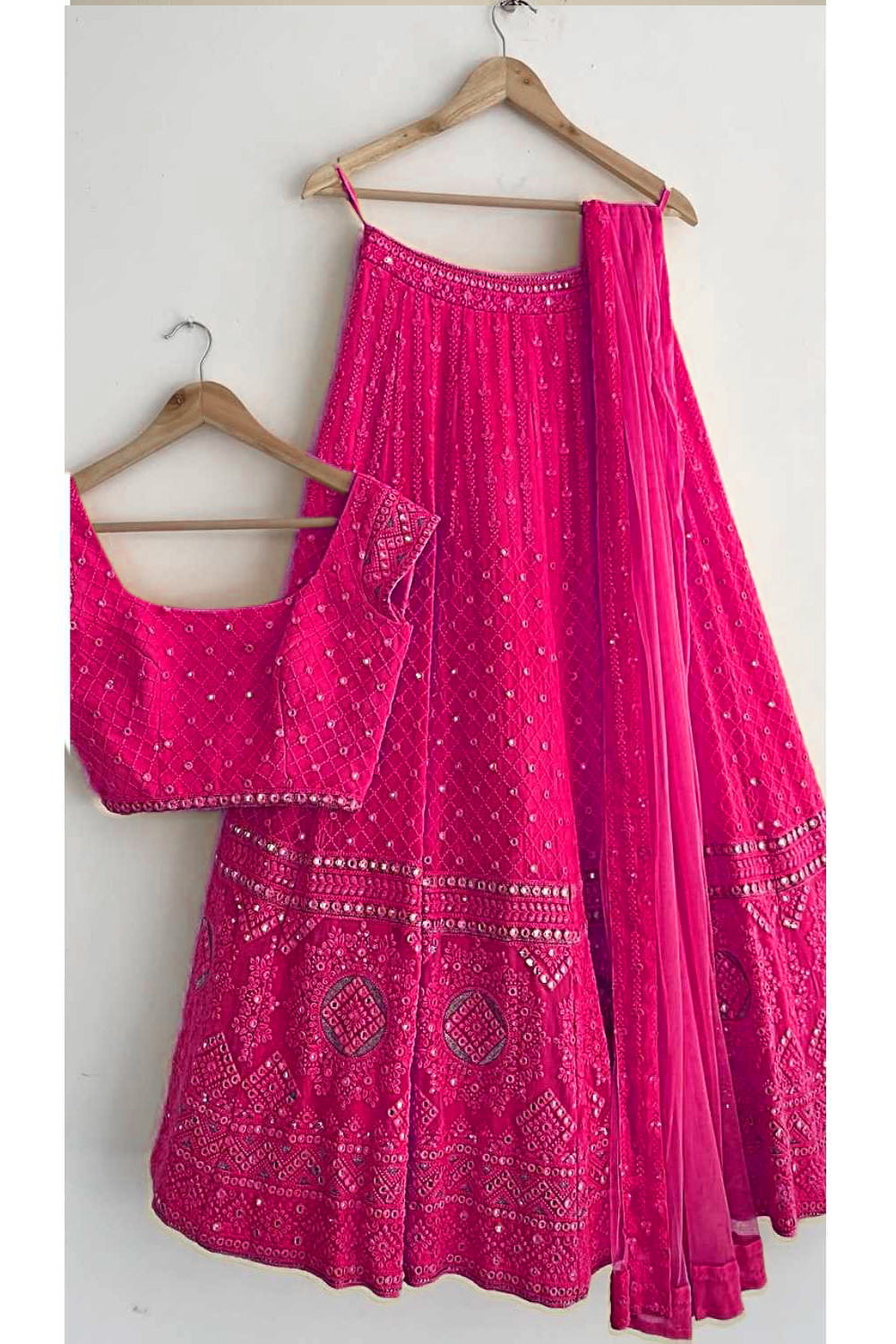 Pink color Designer Embroidery & Mirror work Lehenga choli for Any Function