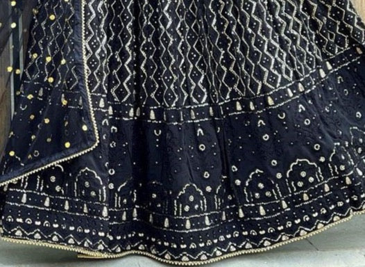 Black color Embroidery work Designer lehenga Choli for any function